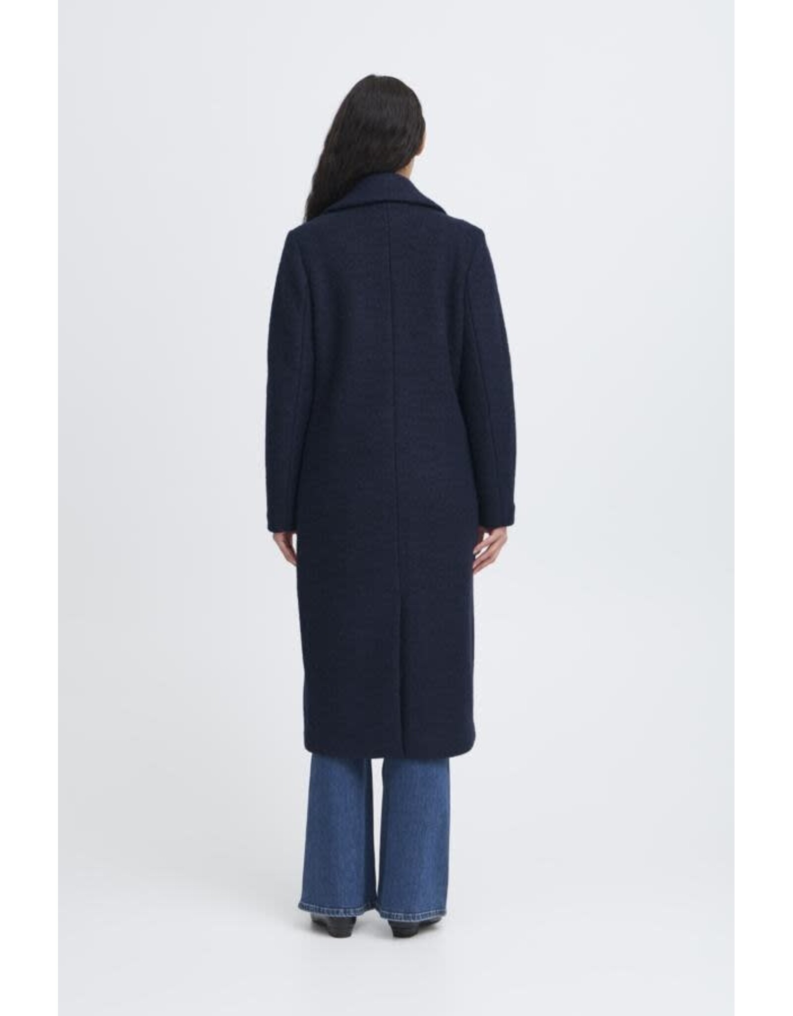 ICHI ICHI - Stipa Long Coat (Dark Navy)