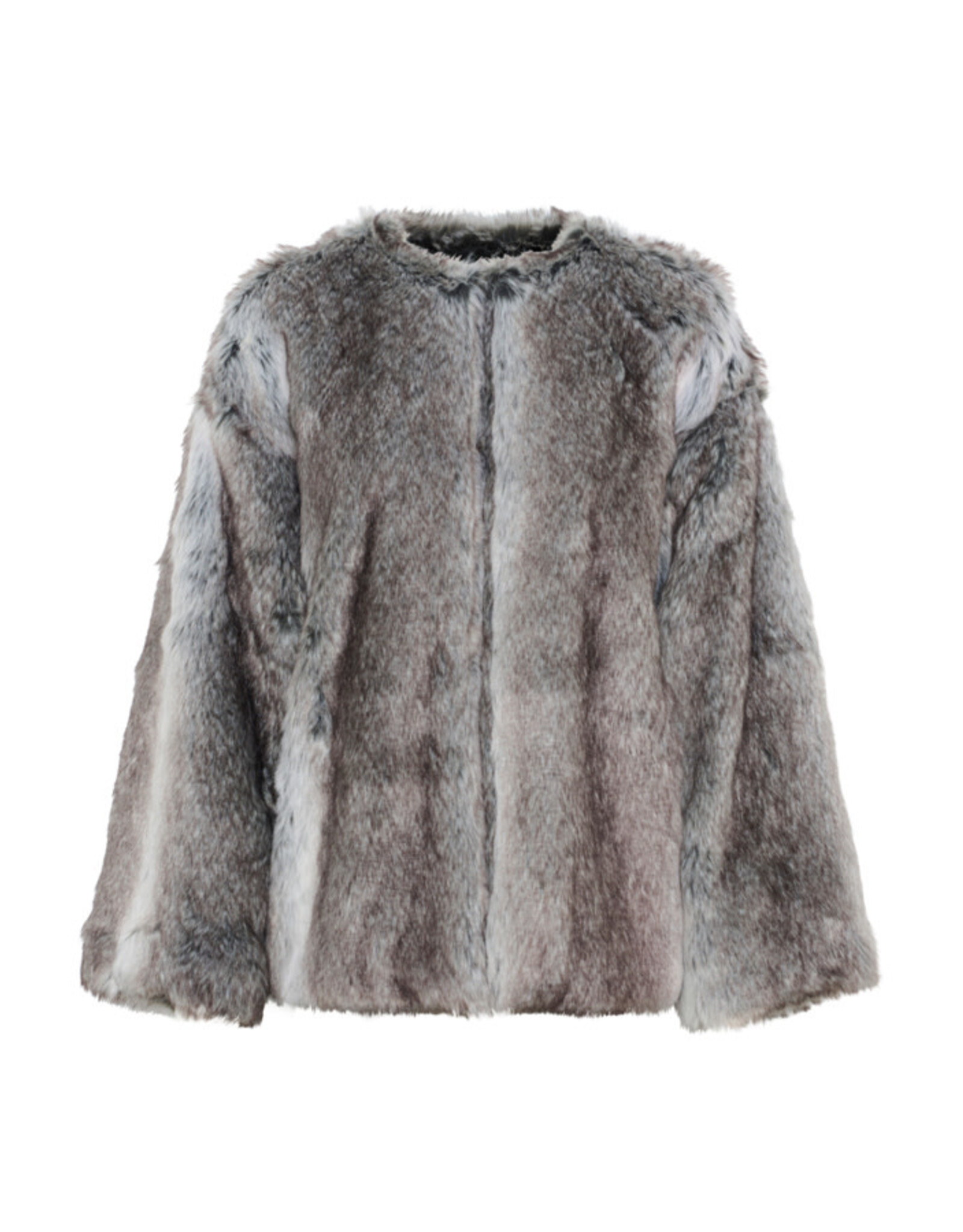 Kaffe Kaffe - Solana Faux Fur Coat (Grey / Brown Fur)