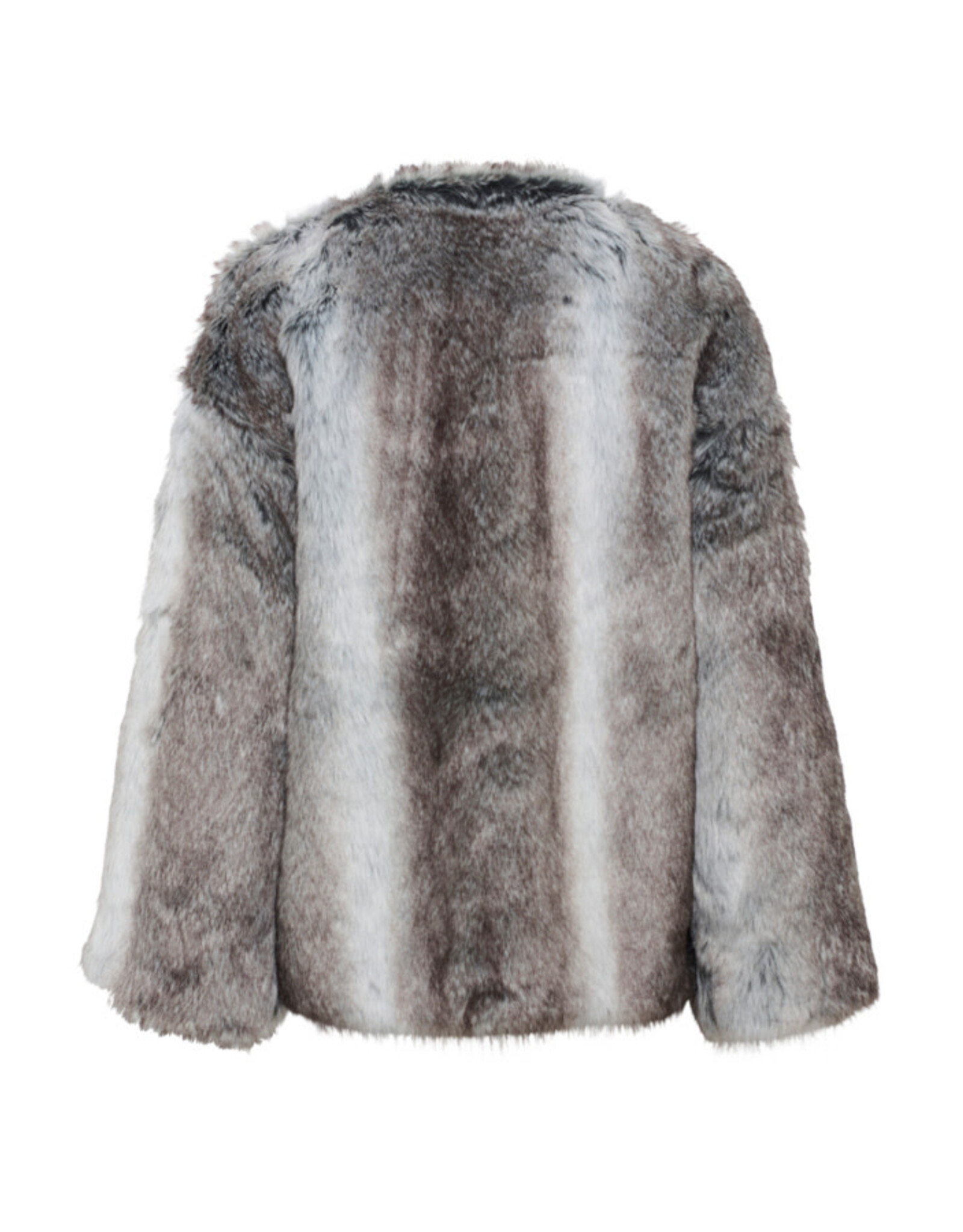 Kaffe Kaffe - Solana Faux Fur Coat (Grey / Brown Fur)
