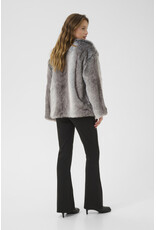Kaffe Kaffe - Solana Faux Fur Coat (Grey / Brown Fur)