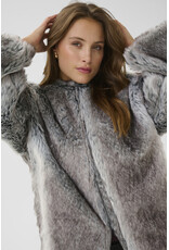 Kaffe Kaffe - Solana Faux Fur Coat (Grey / Brown Fur)