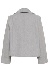 Kaffe Kaffe - Julia Cropped Double Breasted Coat (Light Grey Melange)