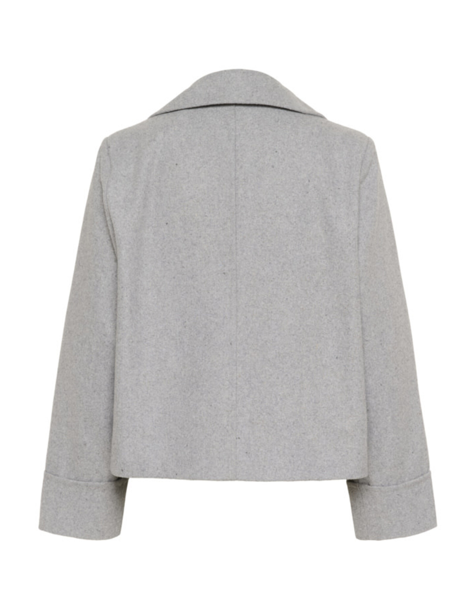 Kaffe Kaffe - Julia Cropped Double Breasted Coat (Light Grey Melange)