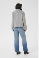 Kaffe Kaffe - Julia Cropped Double Breasted Coat (Light Grey Melange)