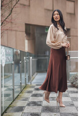 Papillon Papillon - Balloon Sleeve Satin Button Up (Champagne)