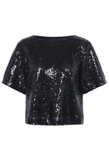 Kaffe Kaffe - Miranda Short Sleeve Sequin Top (Black)