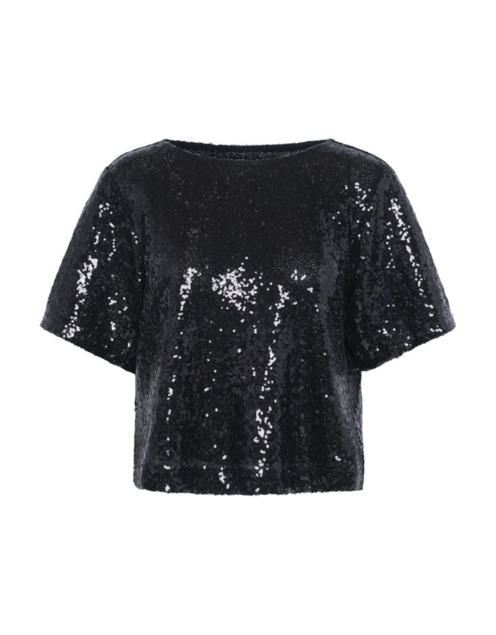 Kaffe Kaffe - Miranda Short Sleeve Sequin Top (Black)