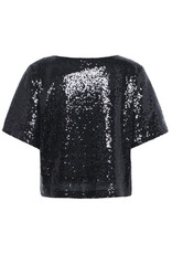 Kaffe Kaffe - Miranda Short Sleeve Sequin Top (Black)