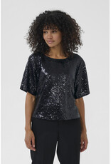 Kaffe Kaffe - Miranda Short Sleeve Sequin Top (Black)