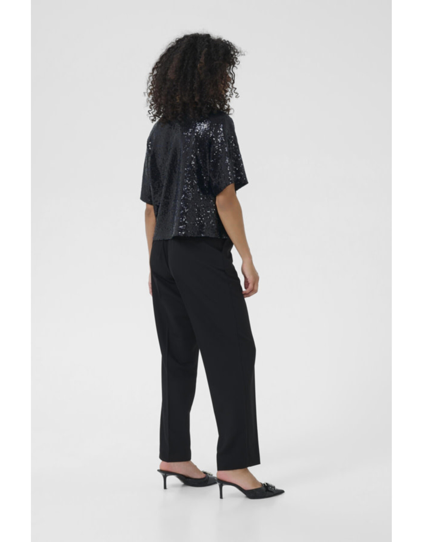 Kaffe Kaffe - Miranda Short Sleeve Sequin Top (Black)