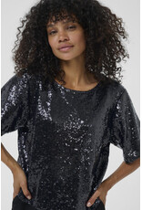 Kaffe Kaffe - Miranda Short Sleeve Sequin Top (Black)