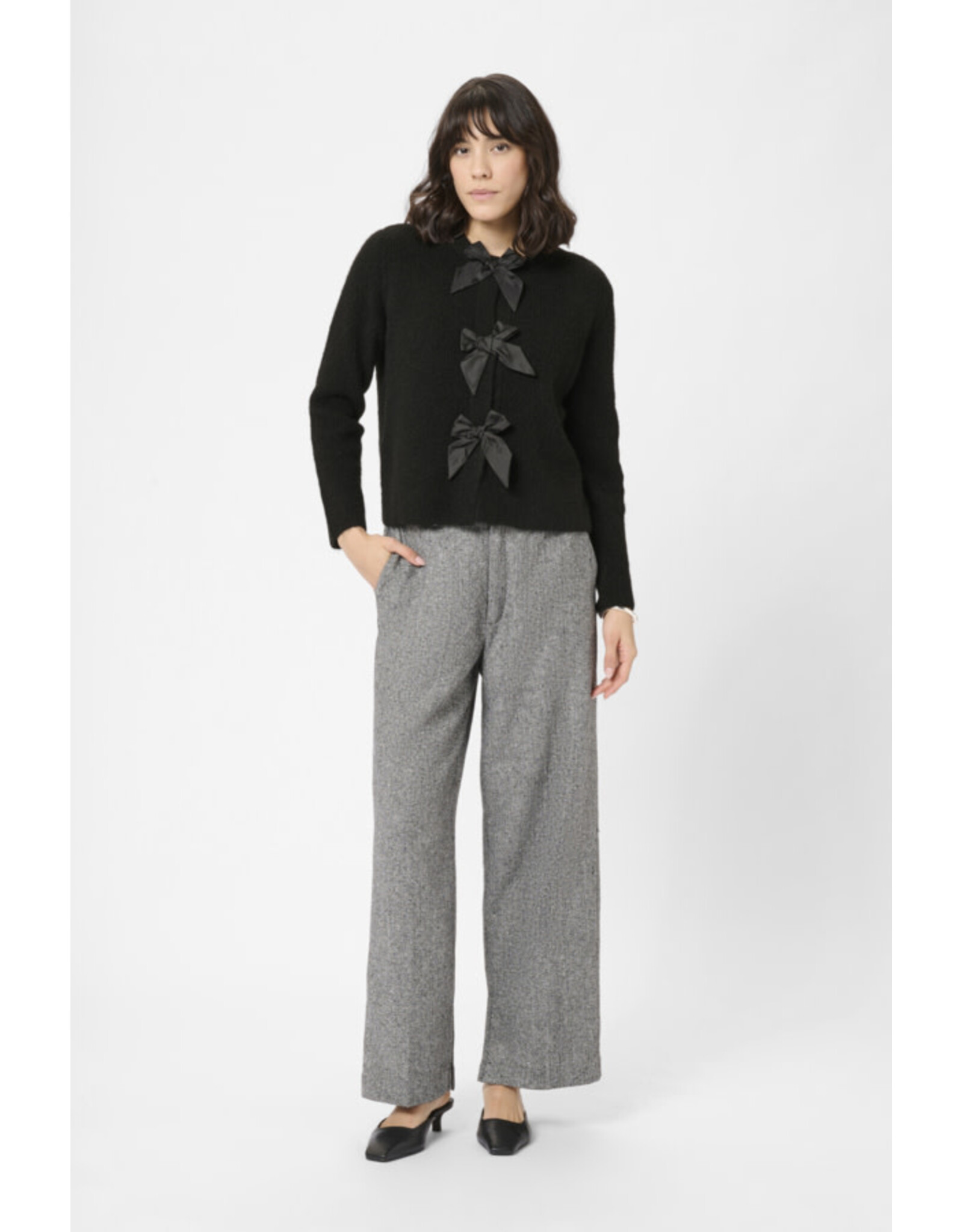 Kaffe Kaffe - May Bow Front Cardigan (Black)