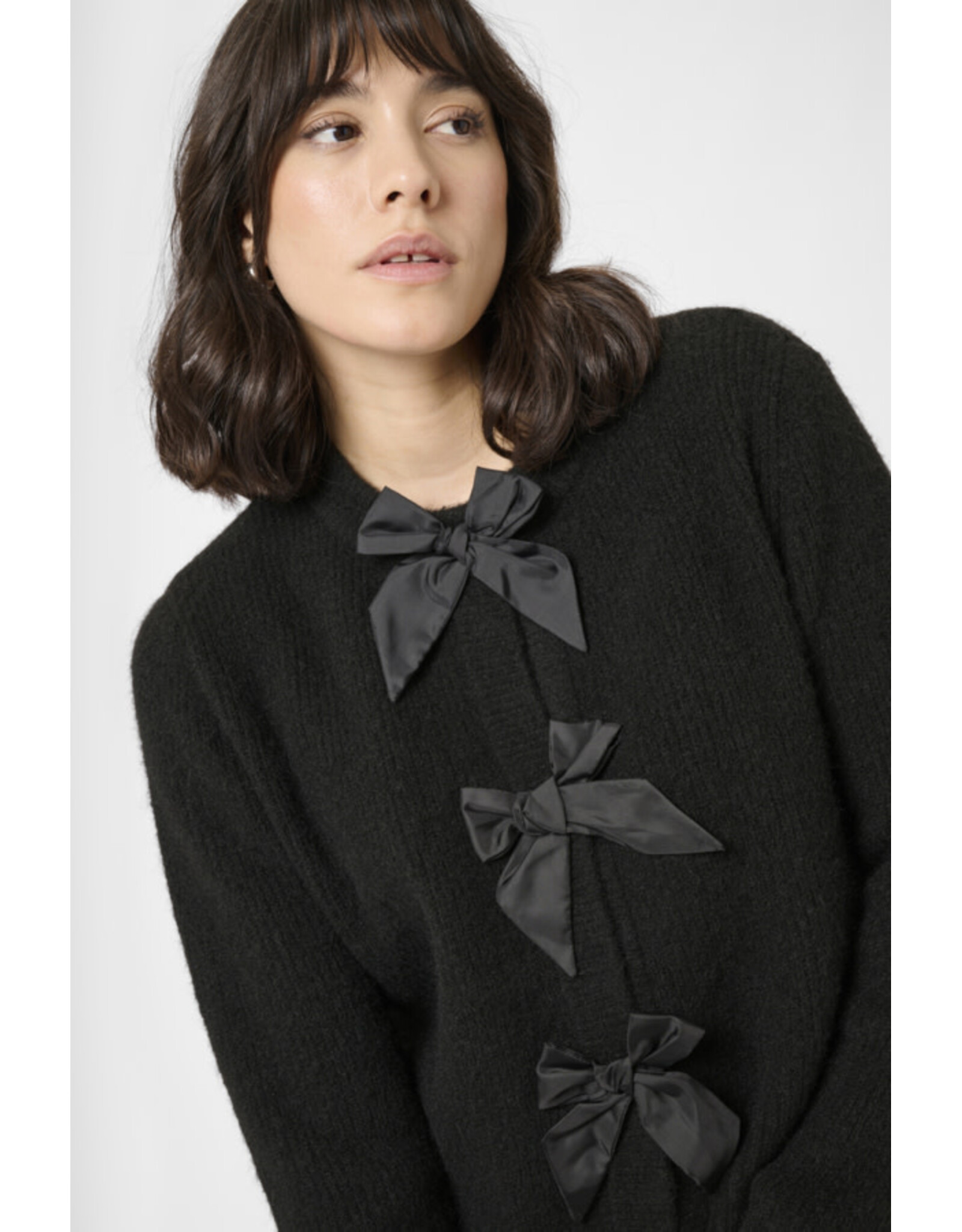 Kaffe Kaffe - May Bow Front Cardigan (Black)