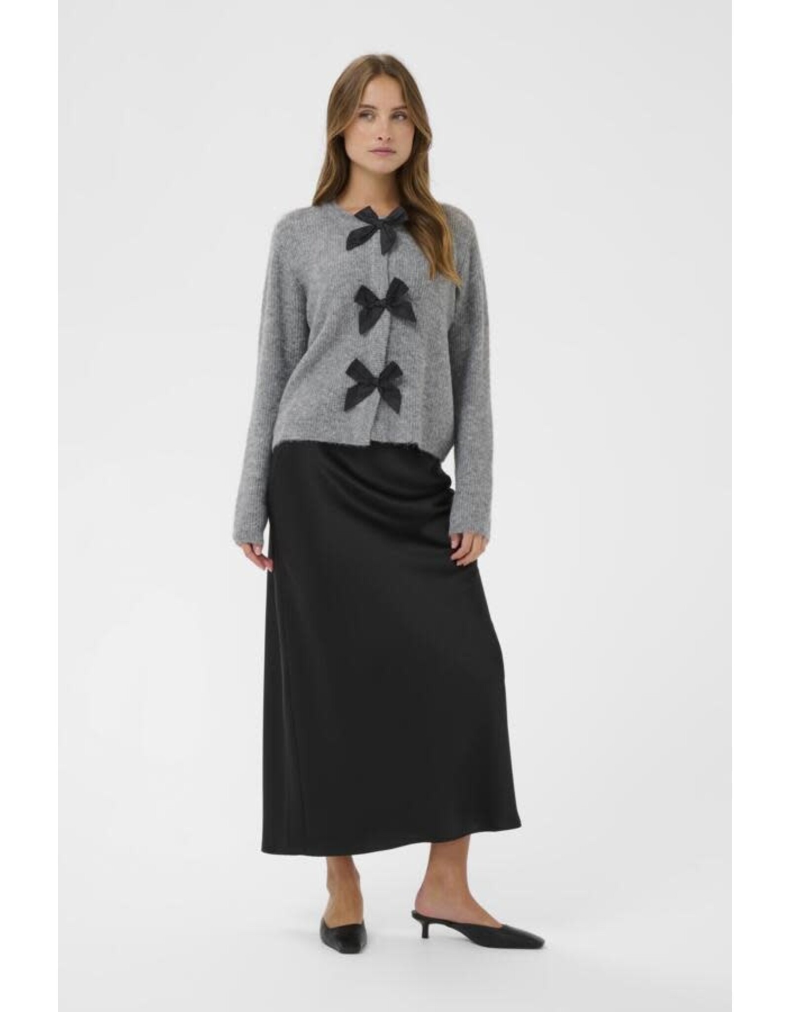 Kaffe Kaffe - May Bow Front Cardigan (Grey)