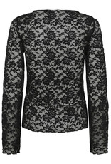 Kaffe Kaffe - Merlan Long Sleeve Floral Lace Top (Black Deep)