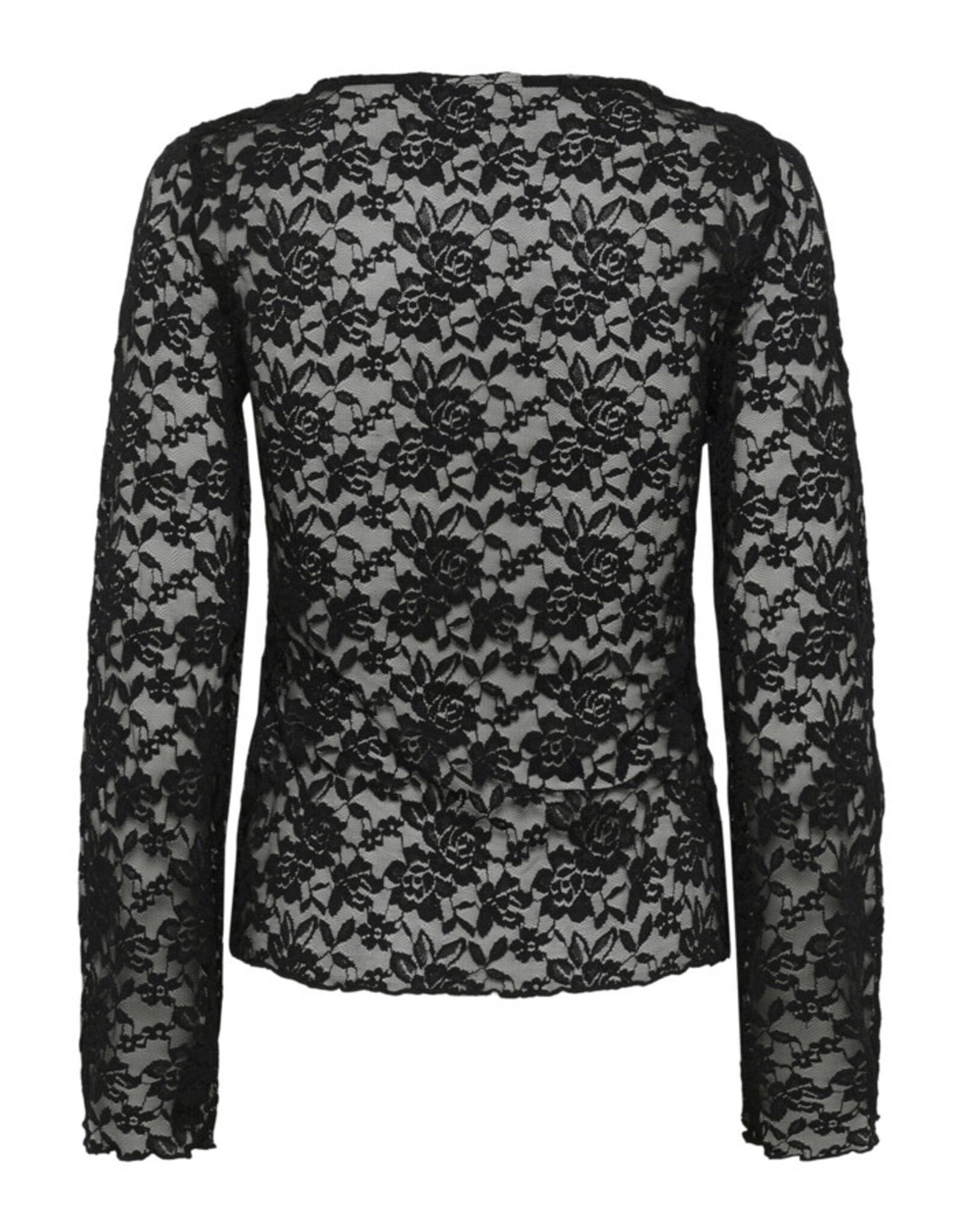 Kaffe Kaffe - Merlan Long Sleeve Floral Lace Top (Black Deep)