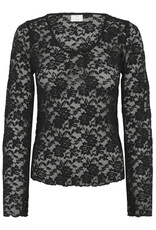 Kaffe Kaffe - Merlan Long Sleeve Floral Lace Top (Black Deep)