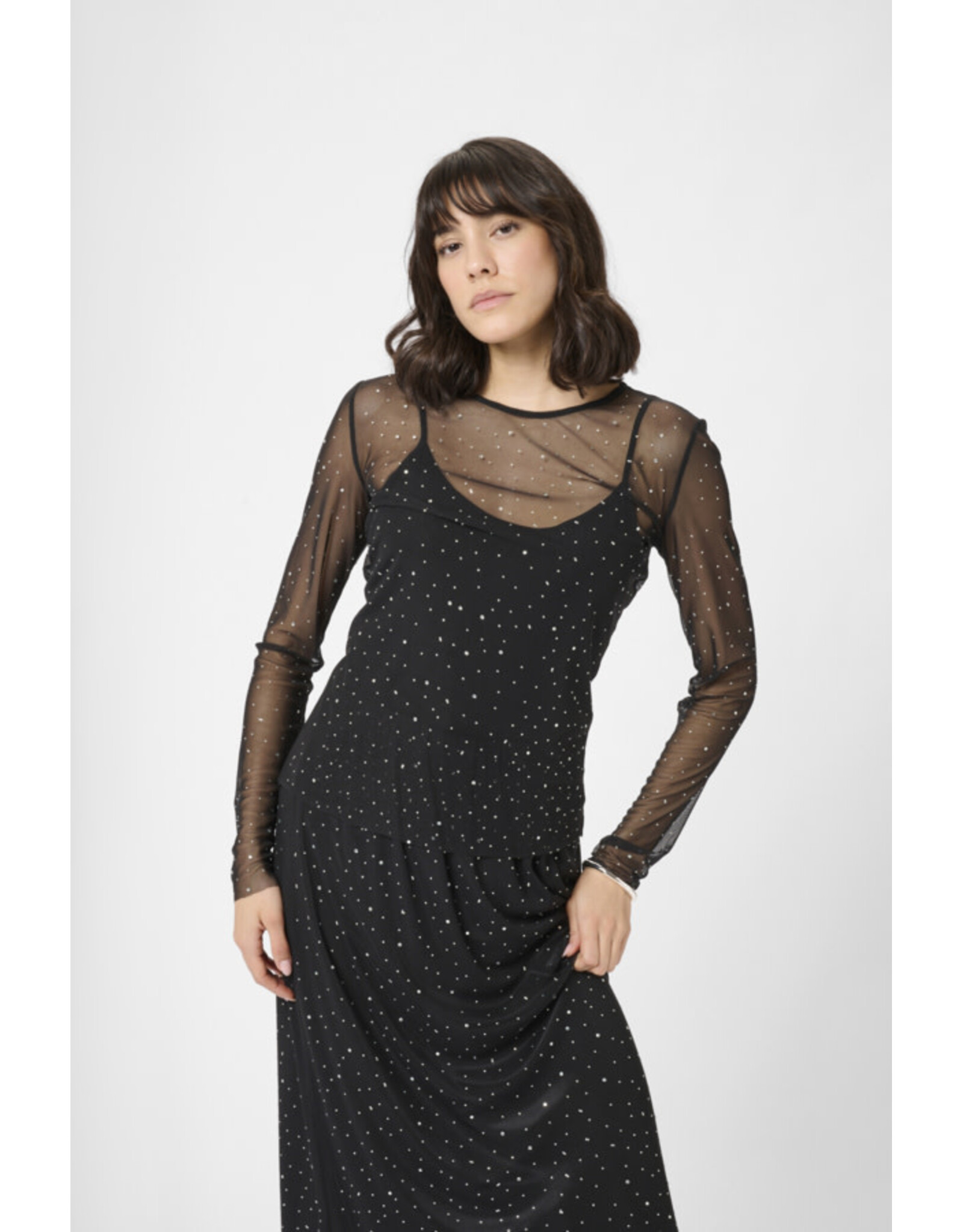 Kaffe Kaffe - Stinna Sheer Top (Black Deep)