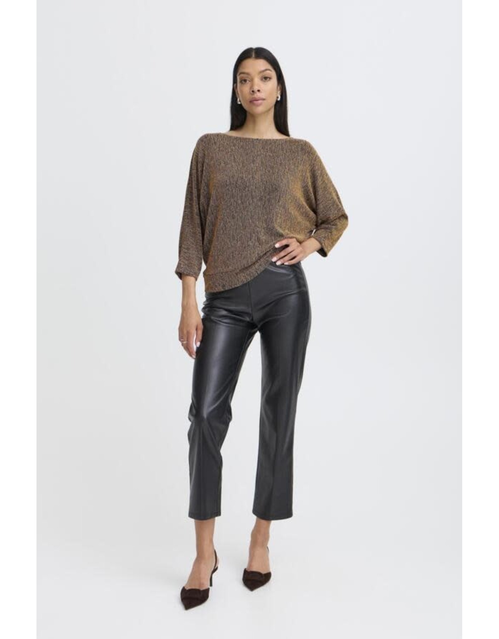 b.young b.young - Shiloh Cropped Sleeve Top (Gold)