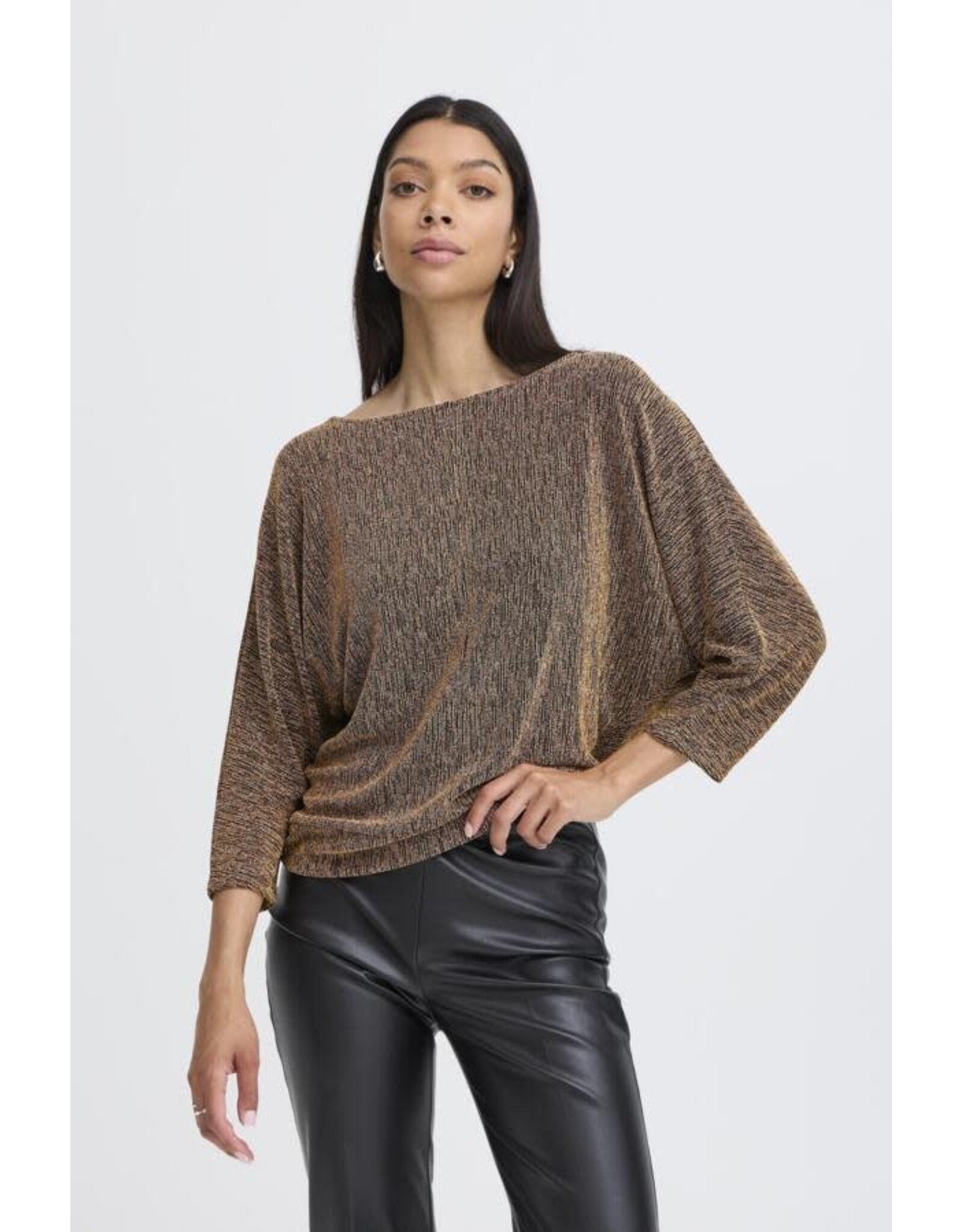 b.young b.young - Shiloh Cropped Sleeve Top (Gold)