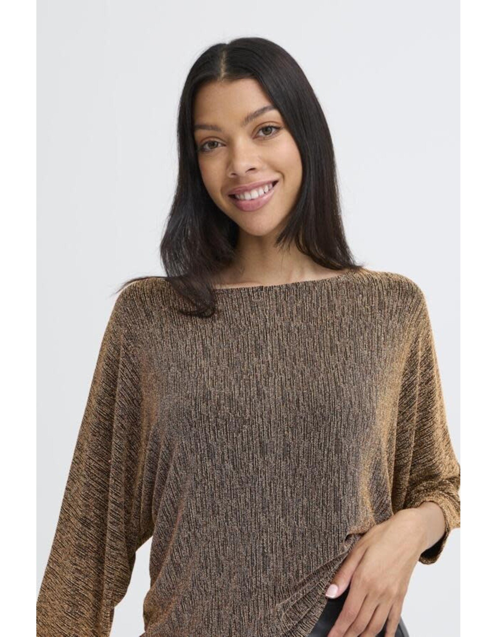 b.young b.young - Shiloh Cropped Sleeve Top (Gold)