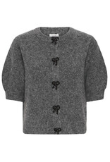 b.young b.young - Omea Deco Cardigan wth Bow Buttons (Dark Grey Melange)