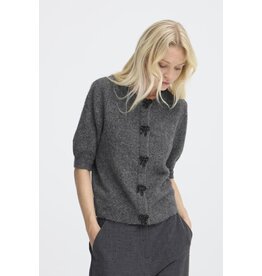 b.young b.young - Omea Deco Cardigan wth Bow Buttons (Dark Grey Melange)