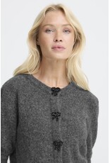 b.young b.young - Omea Deco Cardigan wth Bow Buttons (Dark Grey Melange)