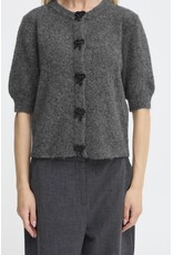 b.young b.young - Omea Deco Cardigan wth Bow Buttons (Dark Grey Melange)