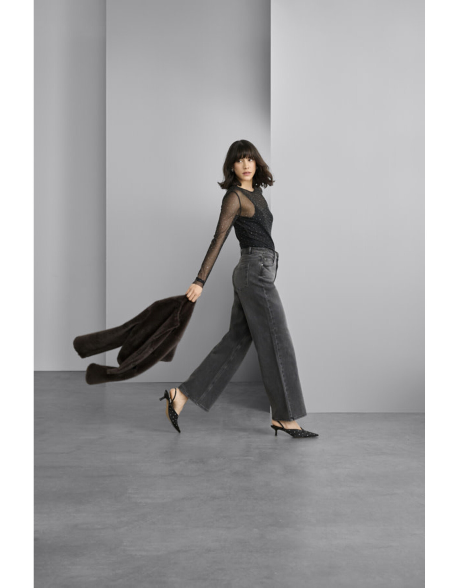 Kaffe Kaffe - Stinna Sheer Top (Black Deep)