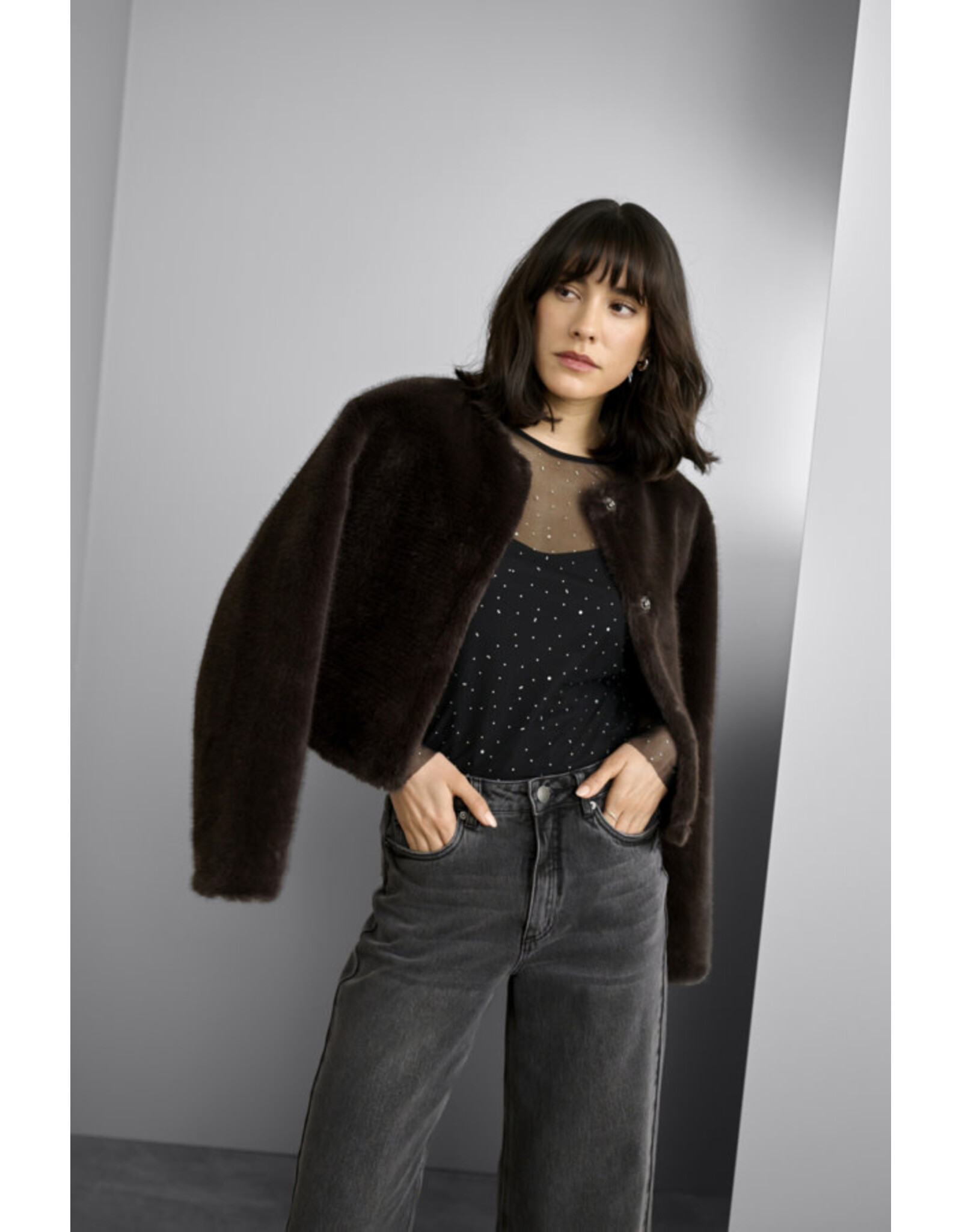 Kaffe Kaffe - Stinna Sheer Top (Black Deep)