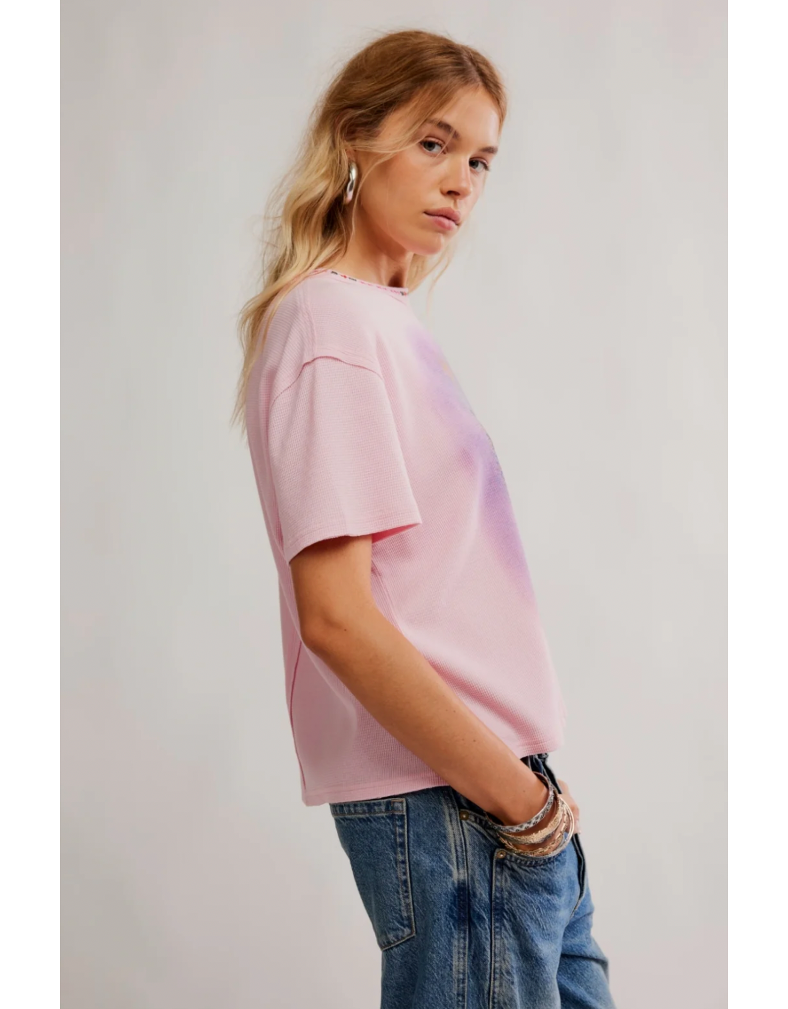 Free people Free People - Merry Meow Tee (Pink Combo)