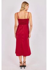 Sadie & Sage Sadie & Sage - Romy Satin Bustier Bodice Midi Dress (Red)