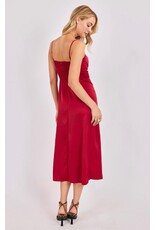 Sadie & Sage Sadie & Sage - Romy Satin Bustier Bodice Midi Dress (Red)