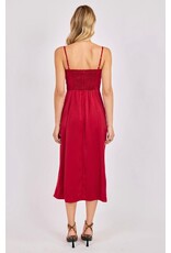 Sadie & Sage Sadie & Sage - Romy Satin Bustier Bodice Midi Dress (Red)