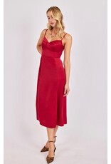 Sadie & Sage Sadie & Sage - Romy Satin Bustier Bodice Midi Dress (Red)