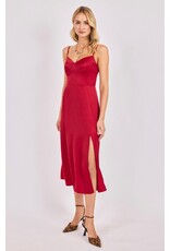 Sadie & Sage Sadie & Sage - Romy Satin Bustier Bodice Midi Dress (Red)