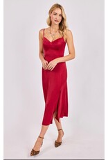 Sadie & Sage Sadie & Sage - Romy Satin Bustier Bodice Midi Dress (Red)