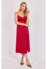 Sadie & Sage Sadie & Sage - Romy Satin Bustier Bodice Midi Dress (Red)