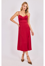 Sadie & Sage Sadie & Sage - Romy Satin Bustier Bodice Midi Dress (Red)