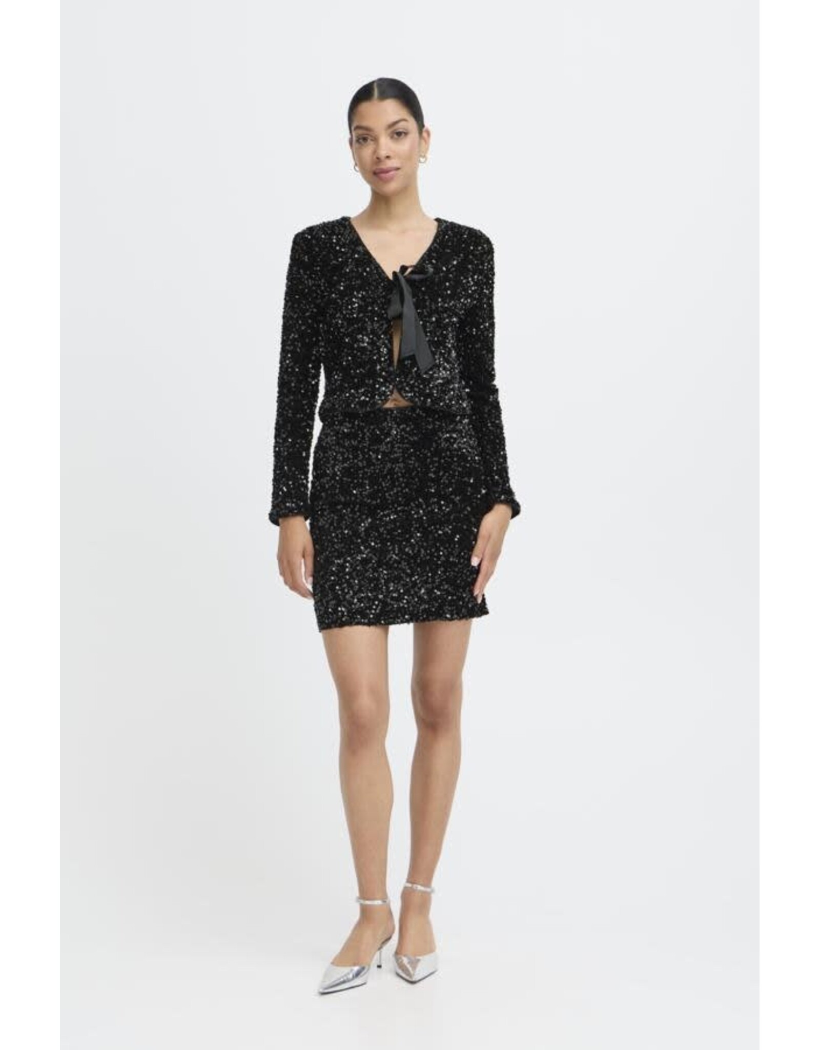 b.young b.young - Paillet Bow Sequin Jacket (Meteorite)