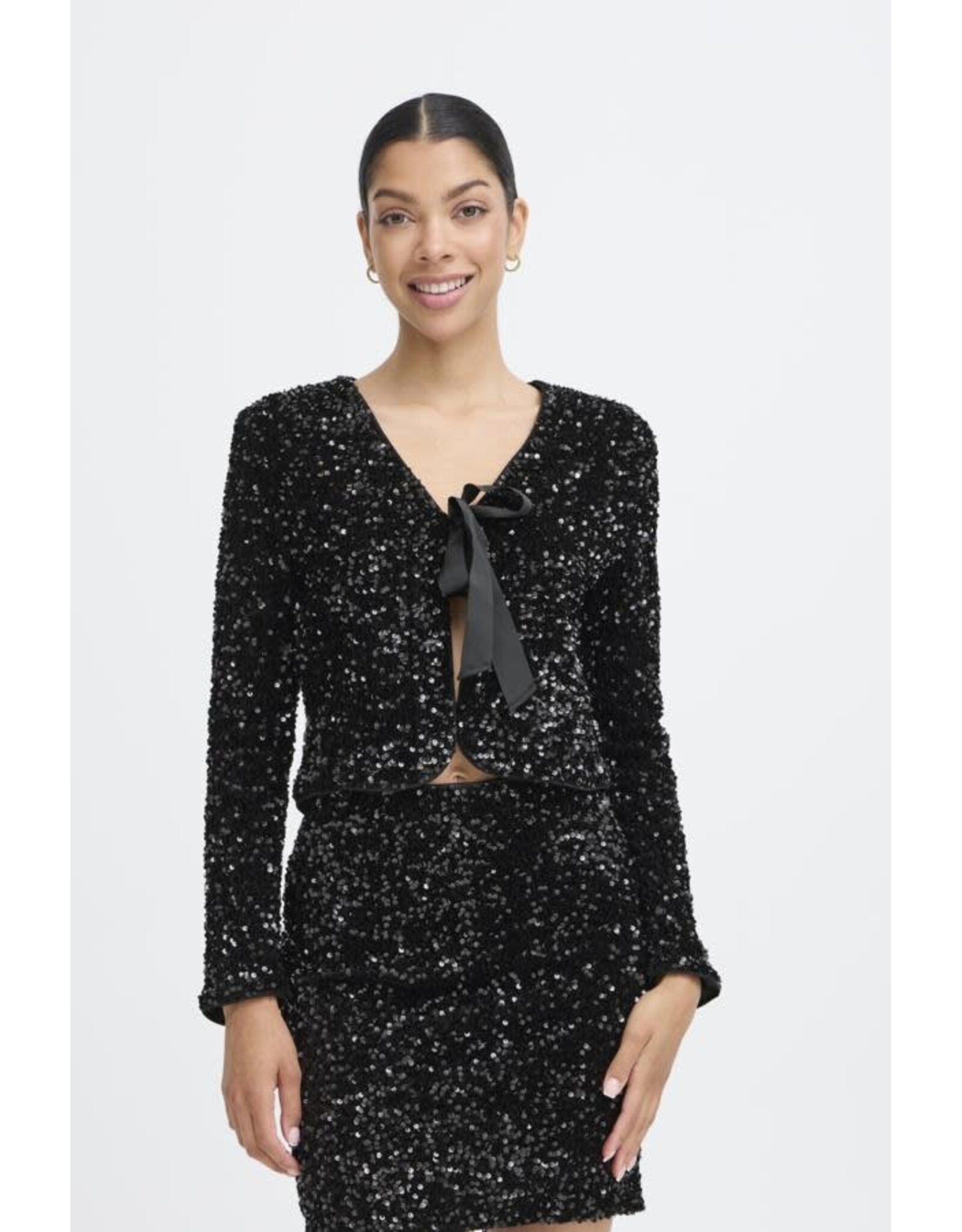 b.young b.young - Paillet Bow Sequin Jacket (Meteorite)