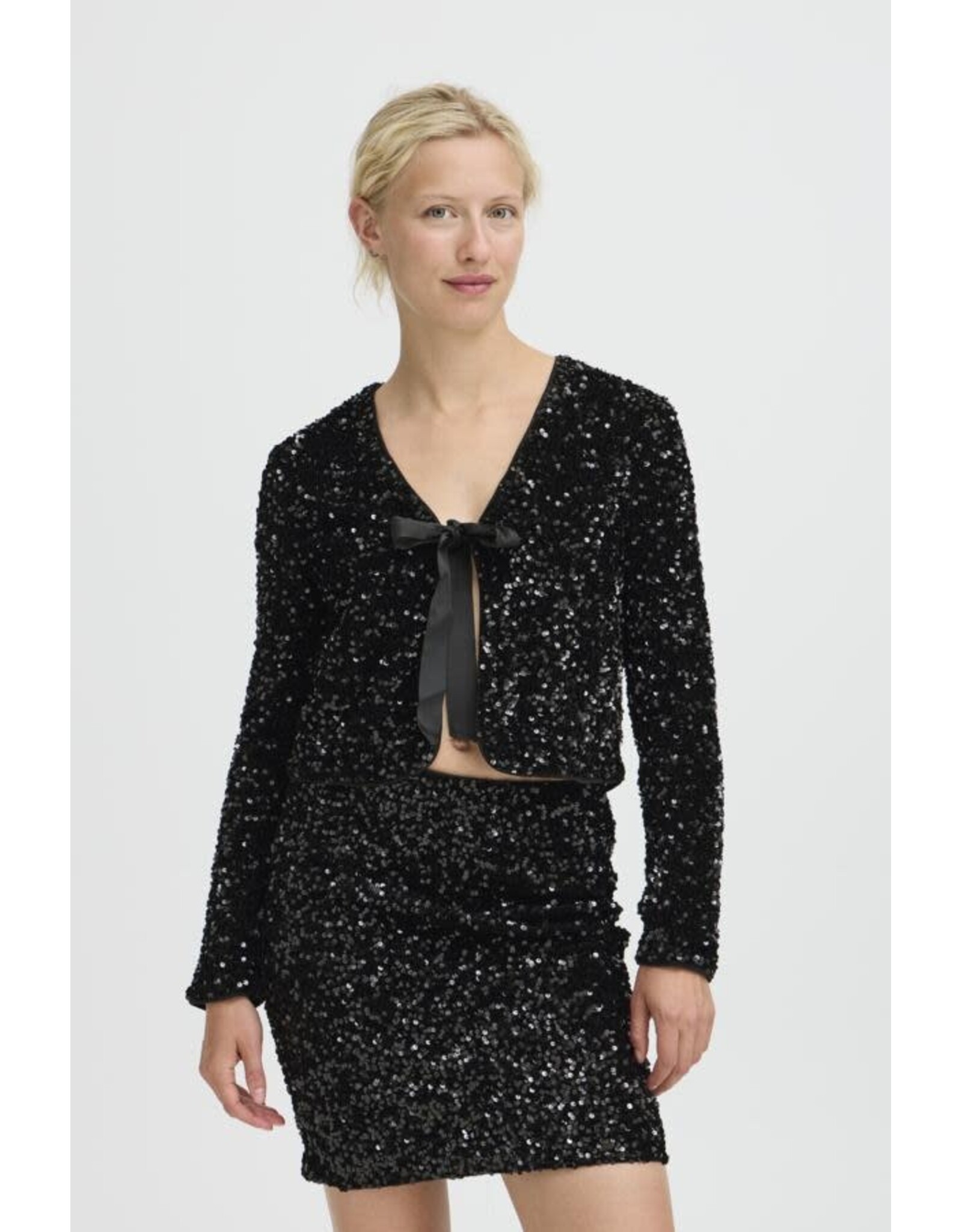 b.young b.young - Paillet Bow Sequin Jacket (Meteorite)