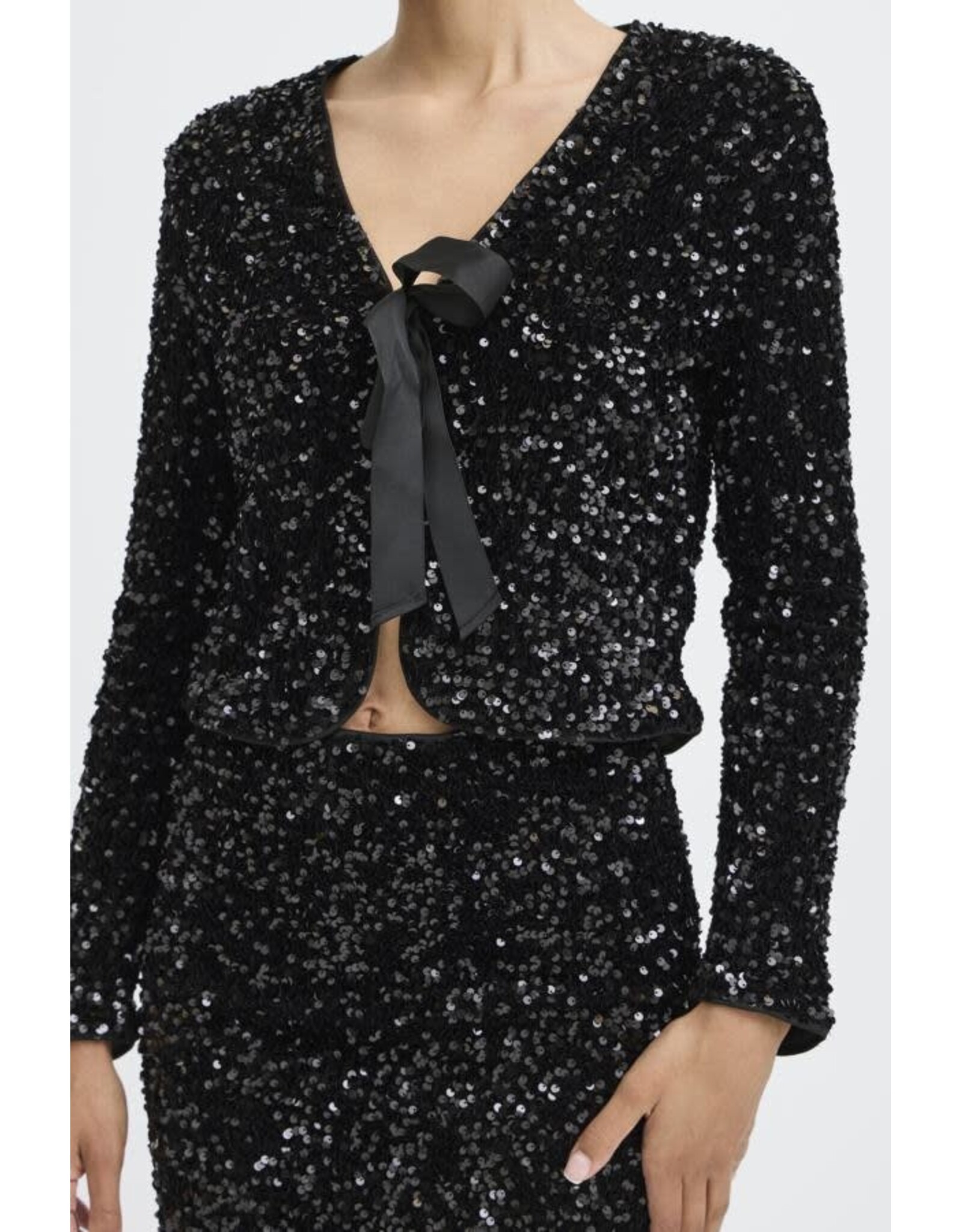 b.young b.young - Paillet Bow Sequin Jacket (Meteorite)