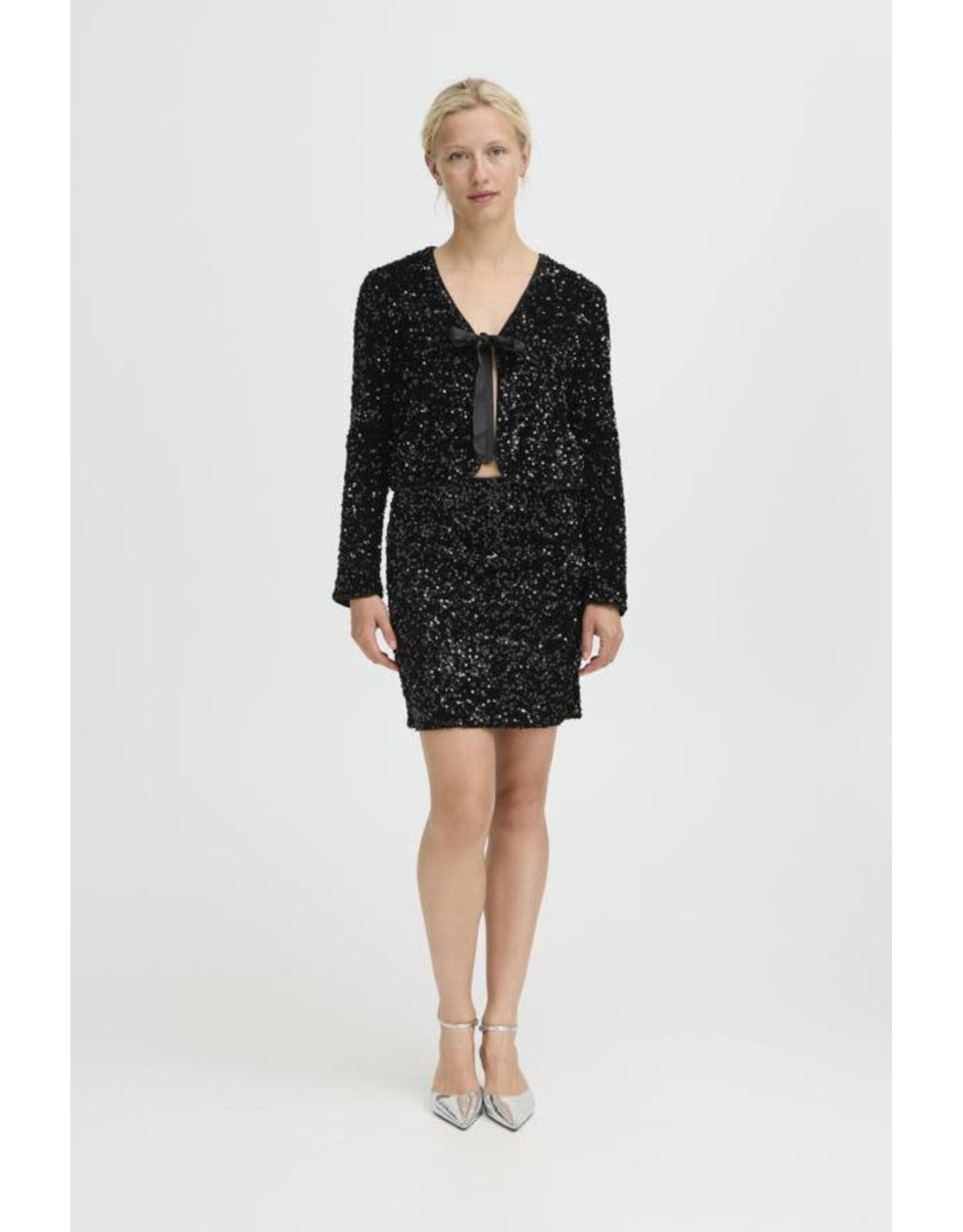 b.young b.young - Paillet Bow Sequin Jacket (Meteorite)
