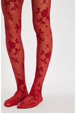 Free people Free People - Flocked Floral Tights (Red)