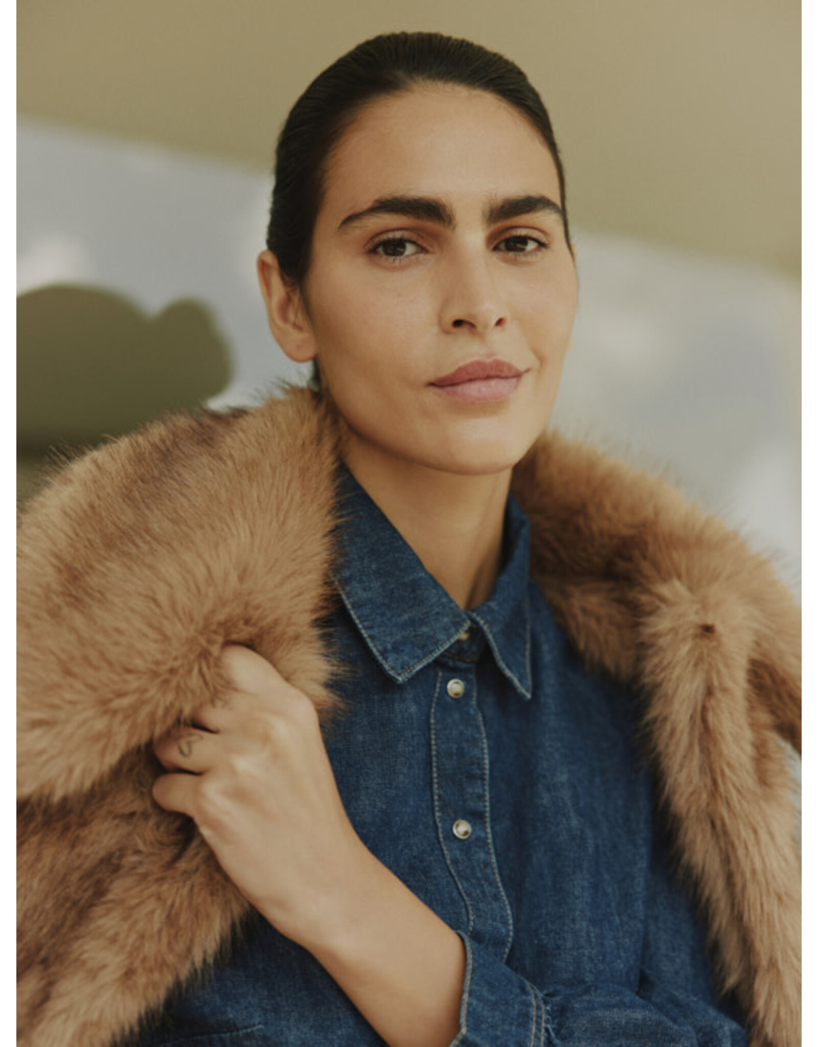 b.young b.young - Kaja Faux Fur Coat (Tiger's Eye)