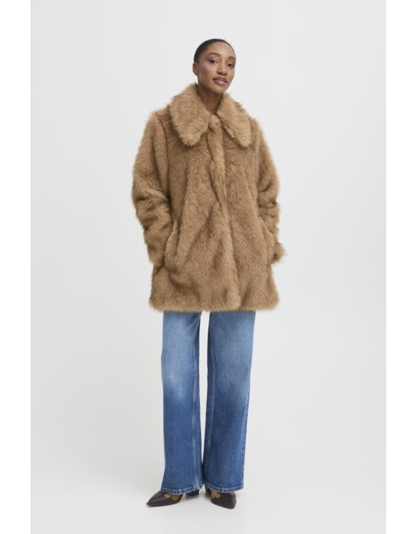 b.young b.young - Kaja Faux Fur Coat (Tiger's Eye)