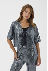 Kaffe Kaffe - Lau Sequin Cardigan (Dark Silver)