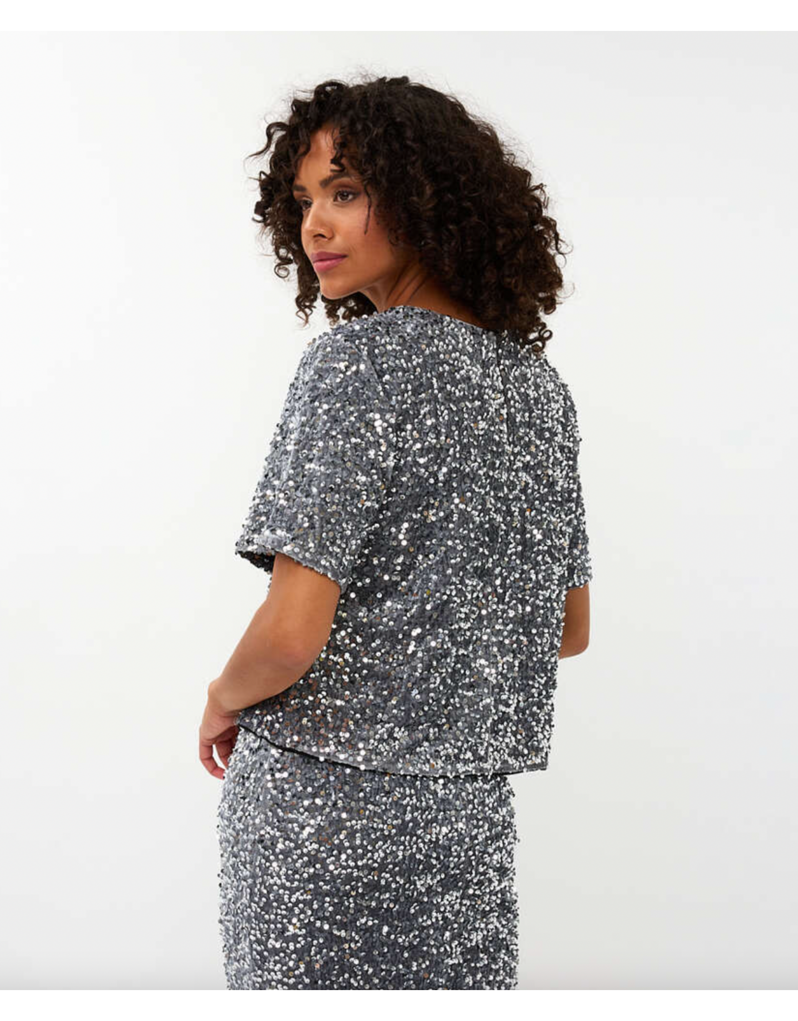 EsQualo Esqualo - Sequin Top (Silver)